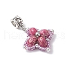 Dyed Synthetic Imperial Jasper & Glass Seed Beaded Star European Dangle Charms PALLOY-MZ00693-3