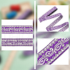 7.7 Yards Polyester Flower Embroidery Ribbon OCOR-WH0090-94-5