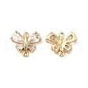 Brass Clear Cubic Zirconia Connector Charms KK-M233-53G-1