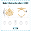 Unicraftale DIY Blank Dome 304 Stainless Steel Sun Open Cuff Ring Making Kit DIY-UN0055-86-3