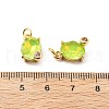 Oval Brass Micro Pave Cubic Zirconia Pendants KK-L237-020G-01-3
