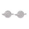 Brass Micro Pave Cubic Zirconia Links connectors ZIRC-G157-36P-1