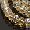 Pearl Luster Plated Faceted Rondelle Electroplate Glass Beads Strands GLAA-A024F-PL01-1