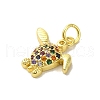 Real 18K Gold Plated Brass Pave Colorful Cubic Zirconia Pendants KK-M283-07E-02-2