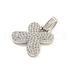 Brass Micro Pave Clear Cubic Zirconia Pendants KK-B099-01P-X-2