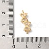 Brass Pave Clear Glass Connector Charms KK-C062-080G-3