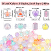 SOFPLATE 160Pcs 8 Styles Transparent Acrylic Beads TACR-SP0001-10-2