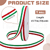 50 Yards Tricolor Polyester Striped Grosgrain Ribbon OCOR-WH0078-199B-2