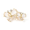 Butterfly Brass Pave Clear Cubic Zirconia Brooches for Backpack Clothes JEWB-Z037-01G-2