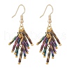 Glass Twisted Bugle Cluster Earrings Sets for Women EJEW-JE05059-3