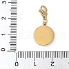 304 Stainless Steel Flat Round with Moon Pendant Decoration STAS-S165-11G-3
