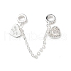 Brass Micro Pave Clear Cubic Zirconia Cable Chain European Beads KK-G531-07D-S-1