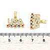 Brass Micro Pave Cubic Zirconia Pendants KK-H206-13G-3