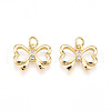 Brass Micro Pave Cubic Zirconia Pendants KK-N257-44G-1