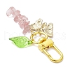 Cherry Quartz Glass Chips Pendant Decorations HJEW-JM03258-02-4