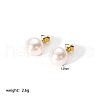 Elegant Stainless Steel Imitation Pearl Stud Earrings NB5919-5-1