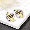 304 Stainless Steel Two Tone Stud Earrings EJEW-F355-04GP-02-4