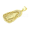 Rack Plating Brass Micro Pave Clear Cubic Zirconia Pendants KK-B091-21G-01-2