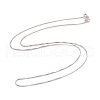 Rhodium Plated 925 Sterling Silver Box Chain Necklace for Women NJEW-M190-02C-P-1