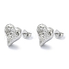 Brass Heart Stud Earrings for Valentine's Day EJEW-Q780-09P-1