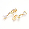 Brass Micro Pave Cubic Zirconia Pendants KK-T070-65A-2