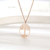 Elegant Stainless Steel Hollow Life Tree Pendant for Women's Daily Wear. HY4553-3-1