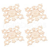 Natural Solid Wood Carved Onlay Applique Craft WOOD-WH0101-64-1