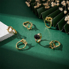 Unicraftale 6Pcs Rack Plating Oval Brass Micro Pave Cubic Zirconia Adjustable Ring Components KK-UN0003-38-3