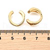 Brass Micro Pave Clear Cubic Zirconia Cuff Earrings EJEW-F370-26G-5