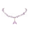 Natural Ametrine Chip & Imitaton Round Pearl Beaded Adjustable Necklaces NJEW-JN05227-04-2