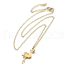304 Stainless Steel Flamingo Shaped Pendant Cable Chain Necklaces for Women Men NJEW-Q032-02B-G-4