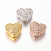 Heart Brass Micro Pave Cubic Zirconia Multi-Strand Links ZIRC-L041-17-1