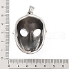 Retro 304 Stainless Steel Big Pendant Rhinestone Setting STAS-I205-09AS-3