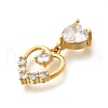 Brass Micro Pave Cubic Zirconia Pendants KK-B131-11G-2