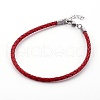 Braided Leather Cord Bracelet Making MAK-L018-05B-1