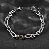 304 Stainless Steel Figaro Chains Bracelets for Men Women BJEW-R021-07P-2