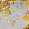 Alloy & Cat Eye Clover Pendant Necklaces WGE6163-01-1