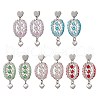 304 Stainless Steel Faceted Bicone Glass Beads Dangle Stud Earrings EJEW-WZ00437-2