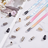   80Pcs 4 Colors Alloy Cord Ends FIND-PH0017-89-5