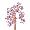 Mother's Day Natural Amethyst Chips with Brass Wrapped Wire Money Tree on Ceramic Vase Display Decorations DJEW-B007-02B-2
