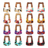 16Pcs 8 Colors Transparent Resin & Walnut Wood Pendants RESI-TA0001-97-2