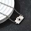 201 Stainless Steel Camera with Heart Link Bracelets BJEW-B128-04P-2