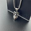 Vintage Owl Pendant Punk Necklace Stainless Steel Unisex Jewelry Accessory AR8144-2