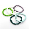 Faceted Opaque Solid Color Crystal Glass Rondelle Beads Stretch Bracelets BJEW-F072-M-7
