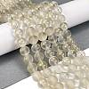 Frosted Transparent Glass Bead Strands X1-GLAA-P065-8mm-01-1