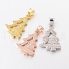 Brass Micro Pave Cubic Zirconia Pendants ZIRC-L035-51-FF-1