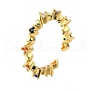 Brass Micro Pave Cubic Zirconia Cuff Rings for Women RJEW-H247-02G-4