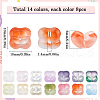 SUNNYCLUE 112Pcs 14 Colors Transparent Handmade Lampwork Beads LAMP-SC0001-32-2