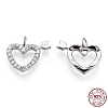 Rhodium Plated 925 Sterling Silver Micro Pave Cubic Zirconia Charms STER-T004-62P-3