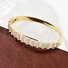 Brass Micro Pave Clear Cubic Zirconia Hinged Bangles for Women BJEW-K274-09G-3
